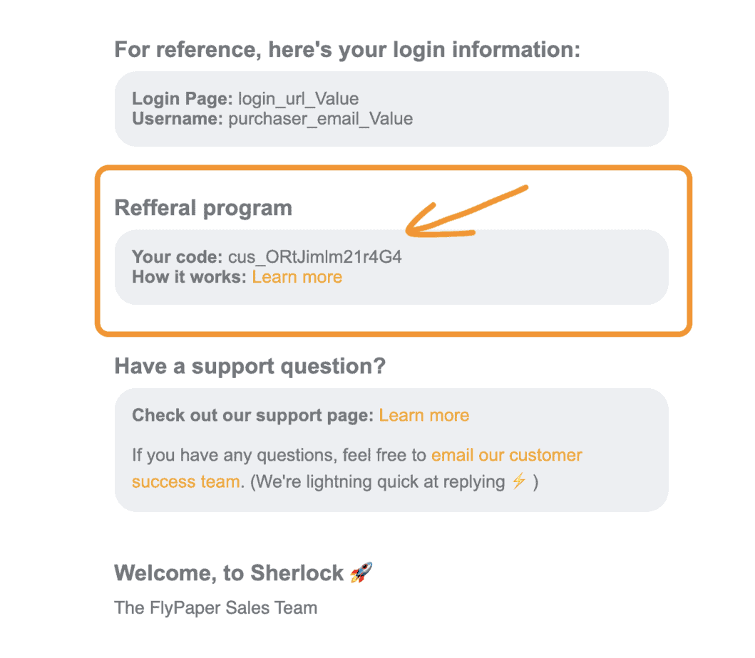 Referral program info