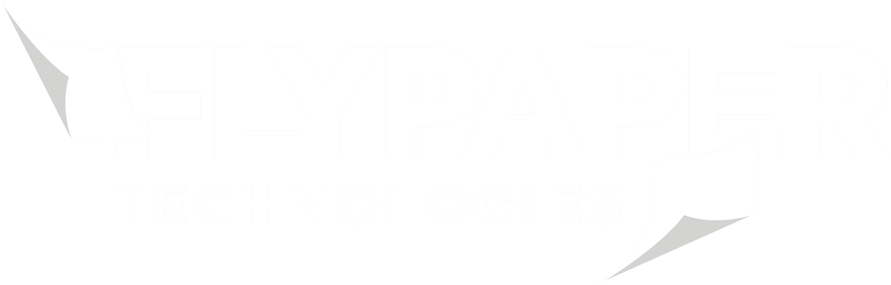 FlyPaper テクノロジー ロゴ ホワイト